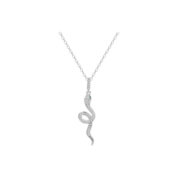 KING OF BLING 925 Sterling Silver With Zircon Necklaces Unisex Year Of The Snake Good Luck