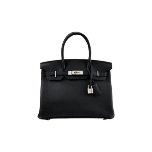 HERMES Birkin Swift Leather Birkin Bag Handbags Women's Noir Black