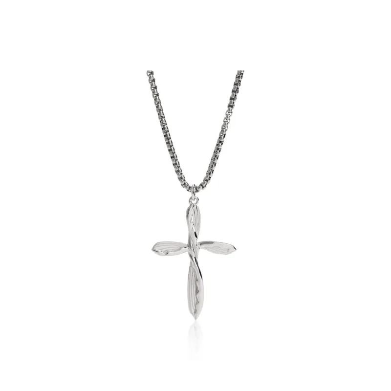 FOREVER MELODY 925 Sterling Silver Necklaces Men's Silver-0