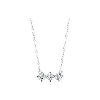 Stone Edge Poly 925 Sterling Silver Necklaces Women's Silver