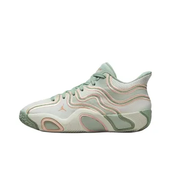 Jordan Tatum 3 Anti Slip Wear Resistant Mid Top Children's Basketball Shoes Beige Green Kids'