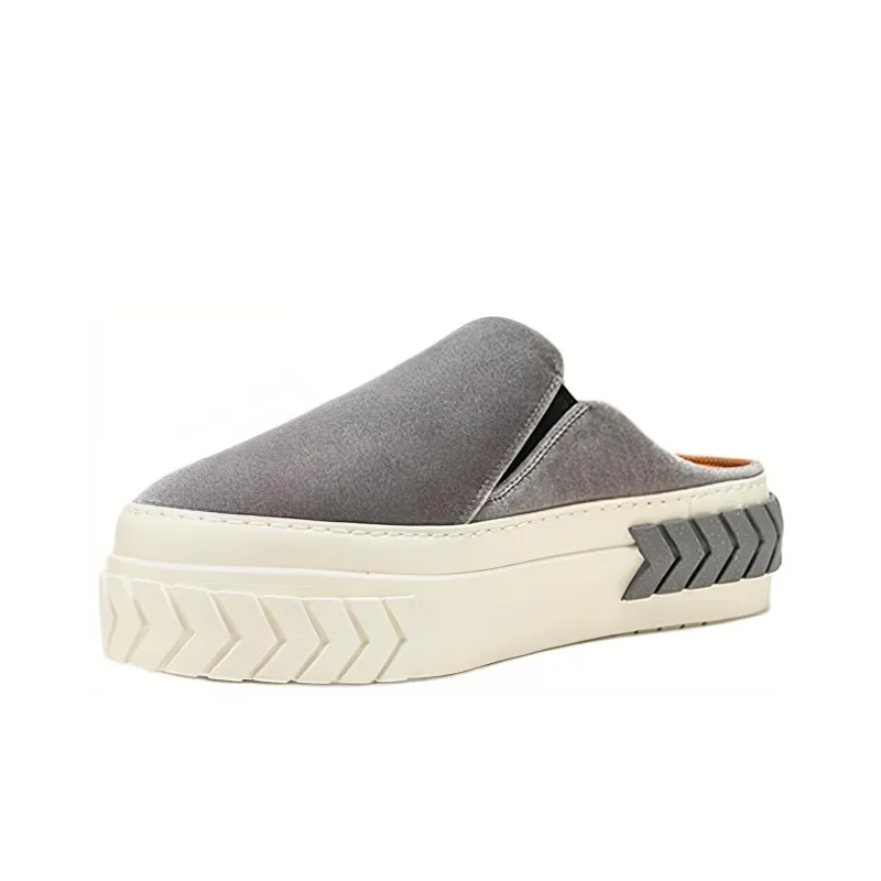 Both Tyres Slip Resistant Closed Toe Slippers Unisex Gray-2