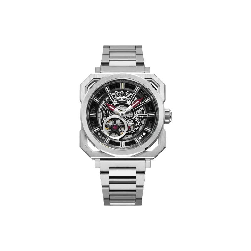YELANG Automatic Mechanical Movement Stainless Steel Strap Watch Men's Watches Cut-Out Dial-8