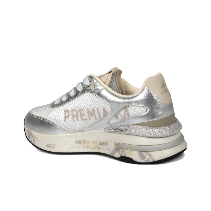 PREMIATA TIMELESS TRAINERS MOERUND 6993 Low Top Casual Shoes Women's Silver-3