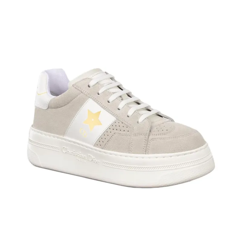 DIOR Star Platform Shoes Low Top Skateboard Shoes Women's Light Beige-3