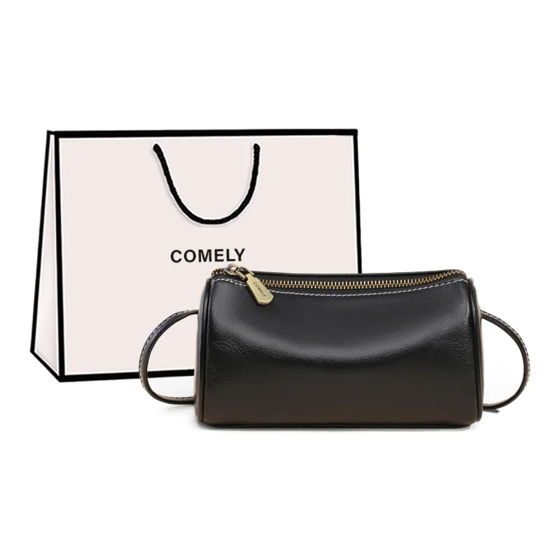 COMELY Cow Leather Bonded Synthetic Leather Shoulder Bag Crossbody Bag Regular Women's Vintage White/Black-6
