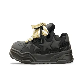 XLAIII Abrasion Resistant Slip Resistant Low Top Casual Shoes Unisex Pure Black
