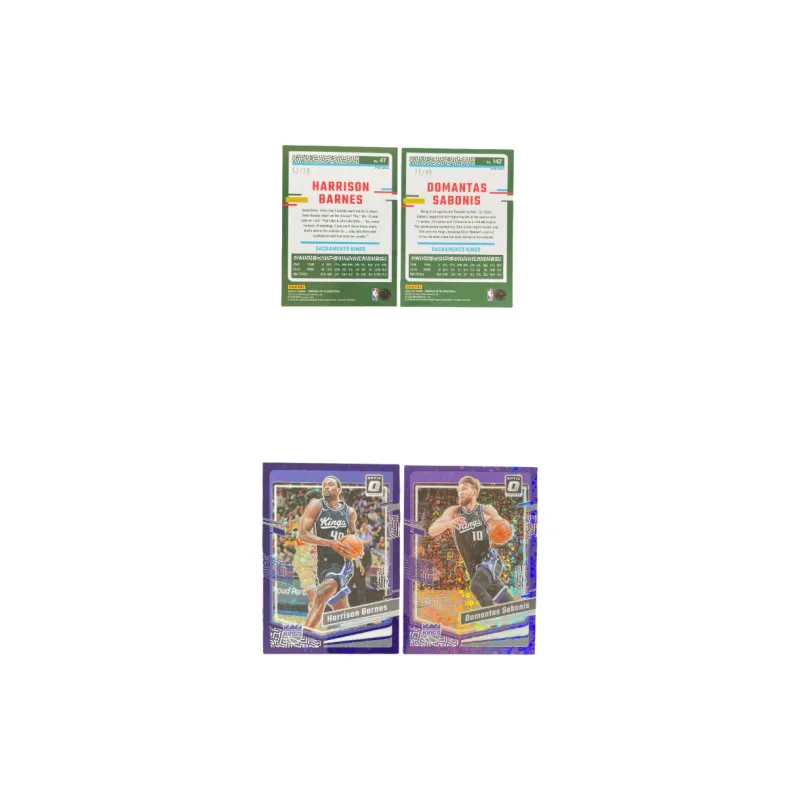 PANINI 2023 24 OPTIC King Harris Barnes Purple Fold 52/99+Sabonis 77/99 Player Card Product Access Sports Cards 2 Pcs-2