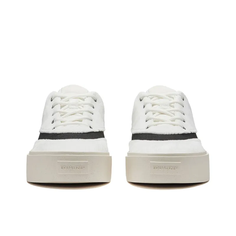 EQLZ EQUALIZER Fault Anti-Slip Wear-Resistant Low-Top Skateboard Shoes Unisex Corduroy White-3