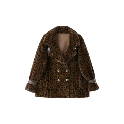 WELKIN&WZWJ Velvet-feel Coat Women's Leopard Print