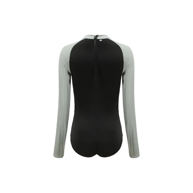 DECATHLON One piece Swimsuit Women's Black/Turquoise/Khaki Gray Green-1