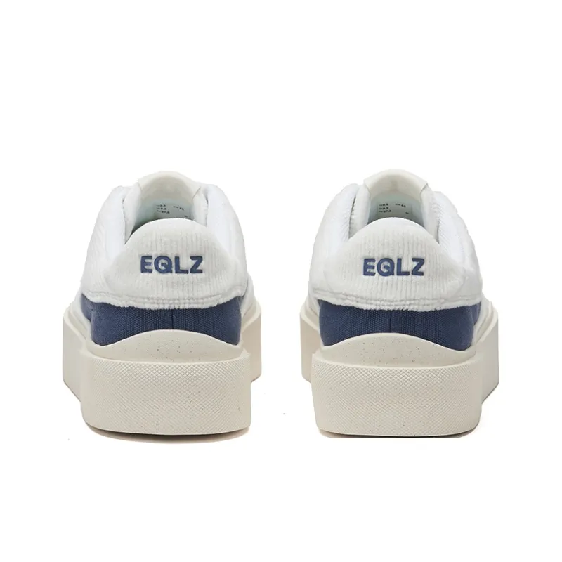 EQLZ EQUALIZER Fault Anti-Slip Wear-Resistant Low-Top Skateboard Shoes Unisex Corduroy White-3