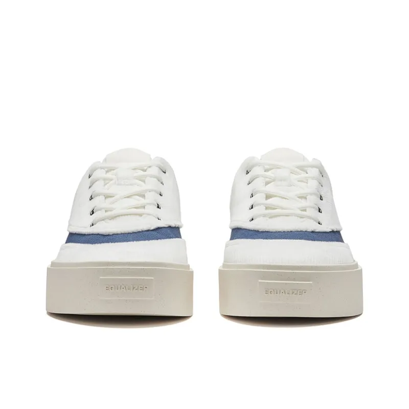 EQLZ EQUALIZER Fault Anti-Slip Wear-Resistant Low-Top Skateboard Shoes Unisex Corduroy White-2