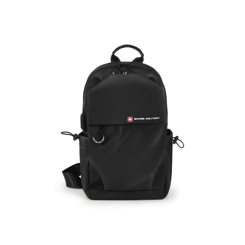 SWISS MILITARY Oxford Sling Bag Regular Unisex Black/Red-0