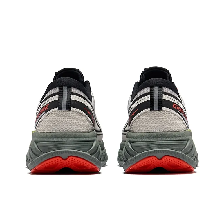 Erke Lightweight Rebound Abrasion Resistant Low Top QiTian Technology Running Shoes Men's Wild Gray Jet Black-3