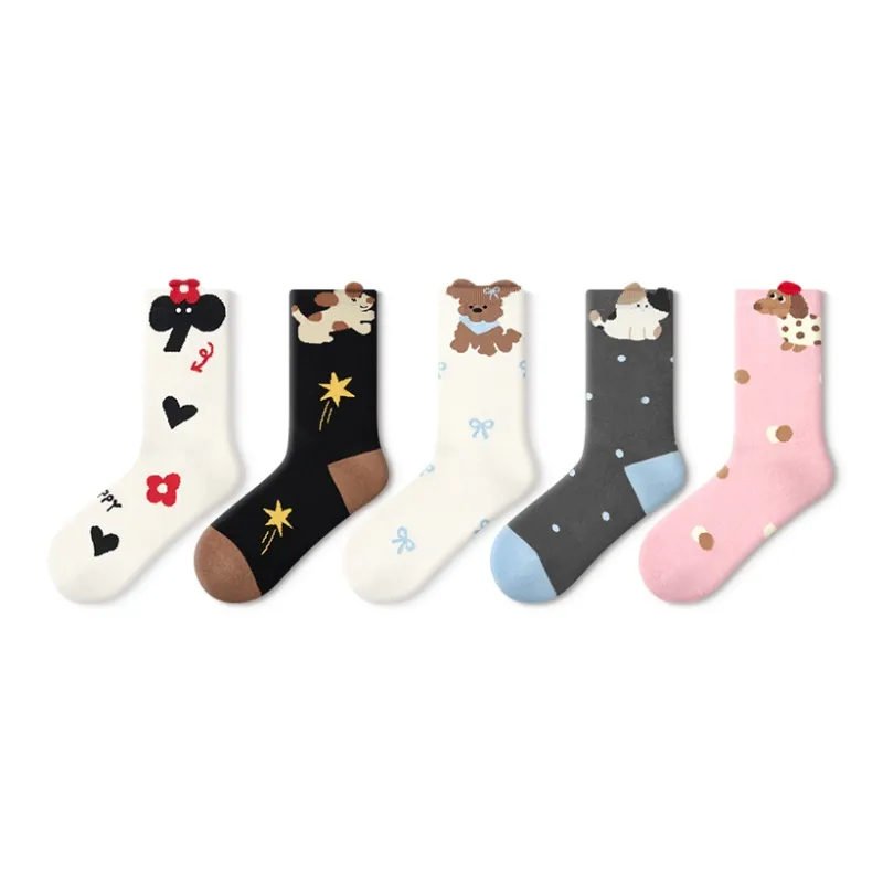 Primeet Mid Calf Socks Women's 5 Pack-35
