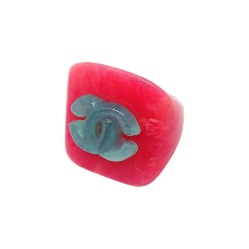 CHANEL Acrylic Rings Women's Pink-1
