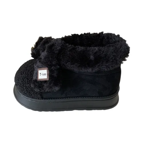 SHIGUDE Cotton Slippers Women's Black