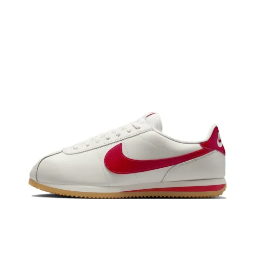 Nike Cortez Anti Slip Wear Resistant Low Top Casual Running Shoes Men's White Red