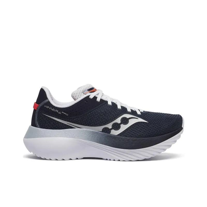 Saucony Kinvara Pro Anti Slip Wear Resistant Low Top Running Shoes Men's Black White-1