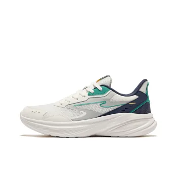 Erke Hunt Slip Resistant Lightweight Rebound Low Top Running Shoes Men's Microcrystal White Gray Ink Blue