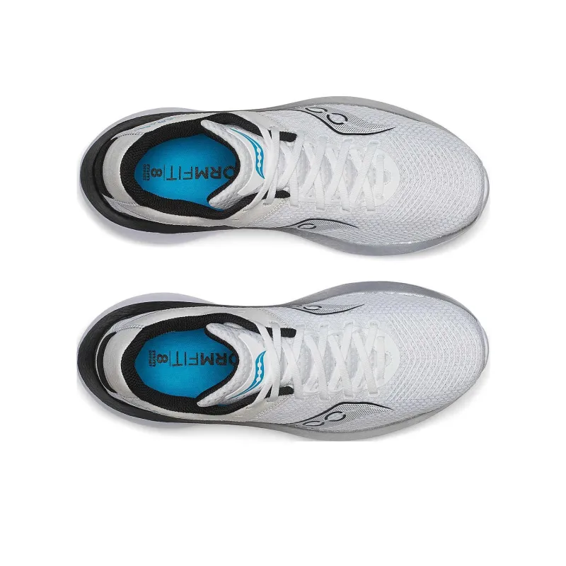 Saucony Kinvara Pro Anti Slip Wear Resistant Low Top Running Shoes Men's White Black-3