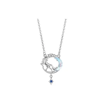 Stone Edge Poly 925 Sterling Silver Necklaces Women's