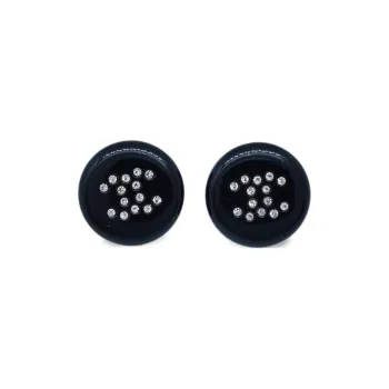 CHANEL 2004 Cc Button Earrings