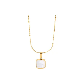 KING OF BLING Titanium Steel, Mother Of Pearl Necklaces Unisex