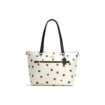COACH Gallery Leather Tote Bag Handbag Shoulder Bag Large Size Women's White