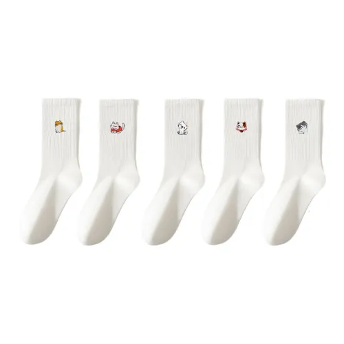 MIIOW Mid Calf Socks Women's 5 Pack