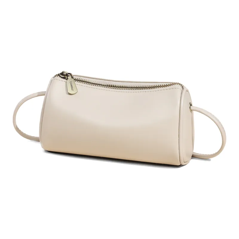 COMELY Cow Leather Bonded Synthetic Leather Shoulder Bag Crossbody Bag Regular Women's Vintage White/Black-3