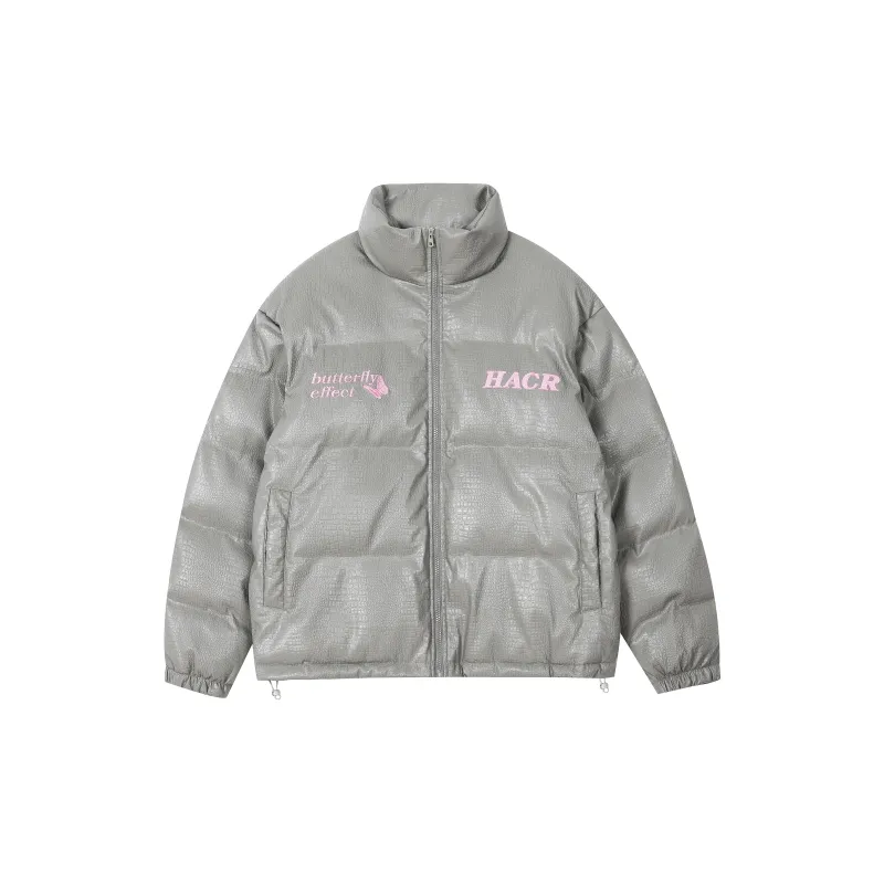 HARSH AND CRUEL Puffer Jacket Unisex Gray Brown-1