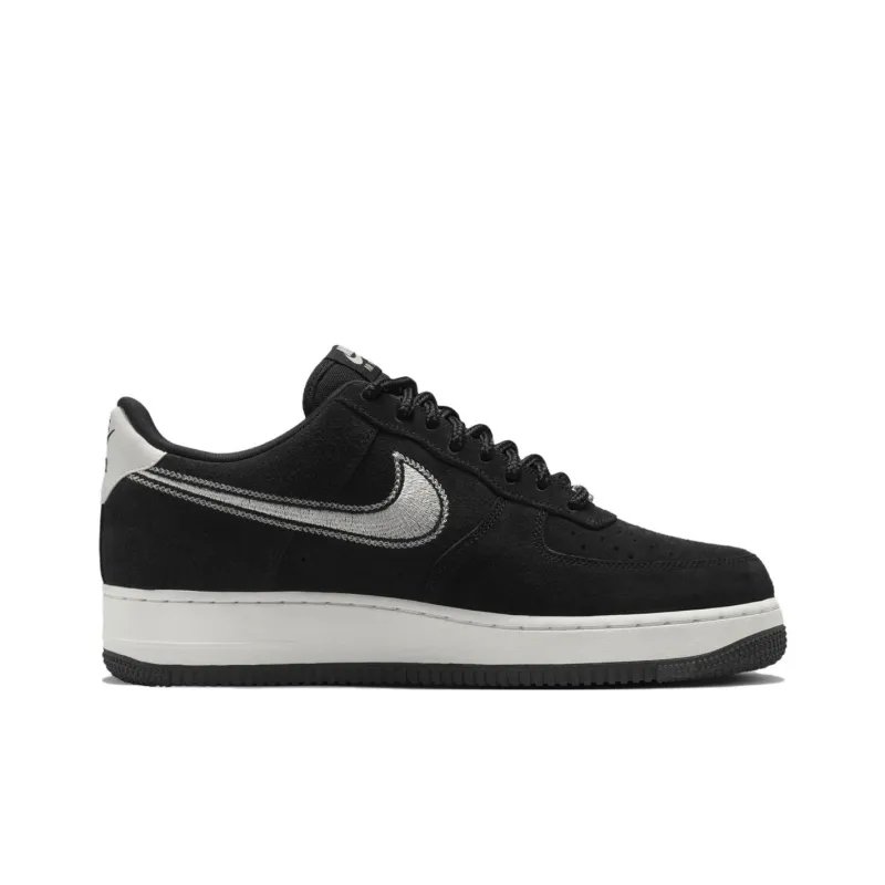 Nike Air Force 1 Low '07 LV8 Black Sail Embroidered Swoosh-1