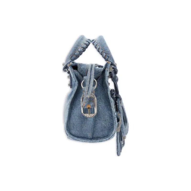 Balenciaga Neo Cagole Fabric Shoulder Bag Crossbody Bag Extra Small Women's Denim Blue-1