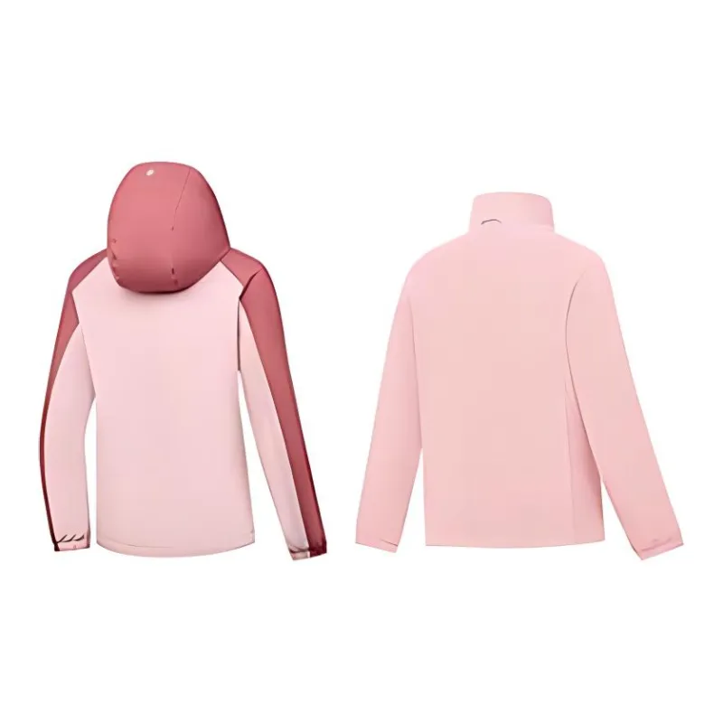 QIAODAN Trench Coat Women's Foam Pink/Berry Red-1