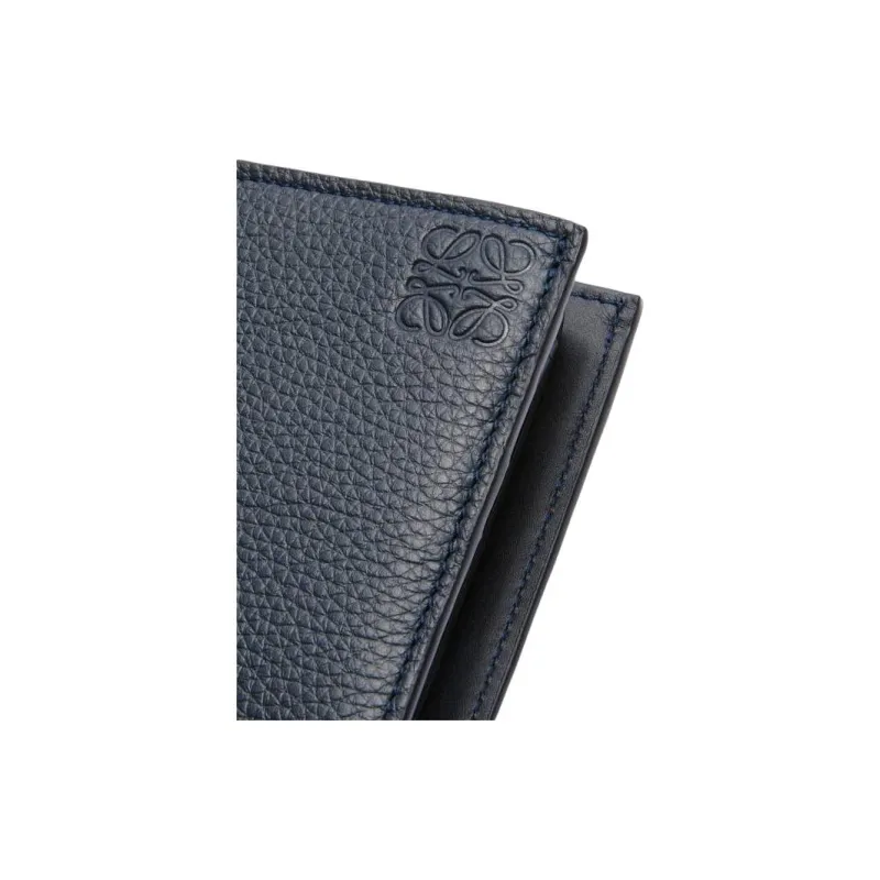 LOEWE Grain Calfskin Wallet Men's Marine Blue-4