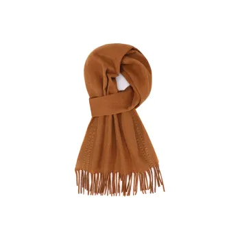 MITHAOL KUSC 100% Australian Wool Knit Scarves Women's Caramel