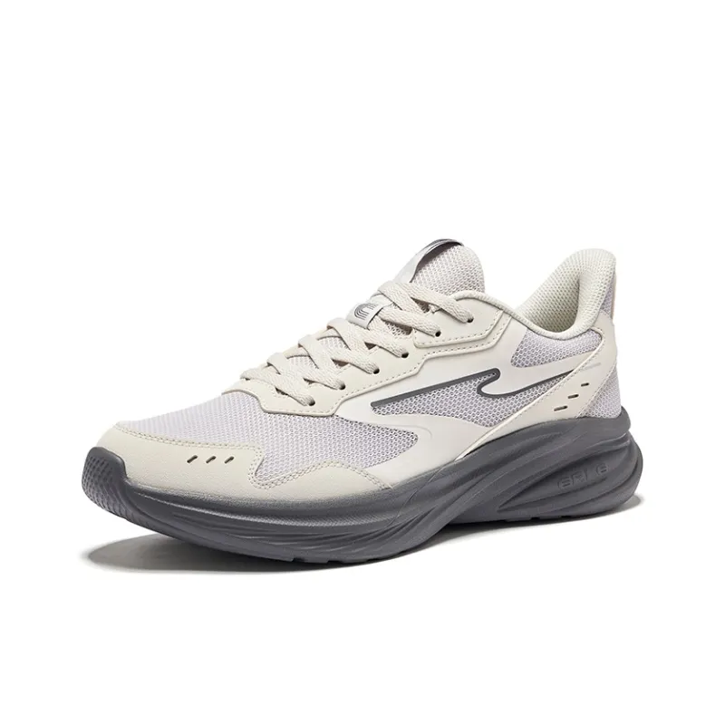 Erke Hunt Slip-Resistant Lightweight Rebound Low-Top Running Shoes Men's Mist Gray Cangye Gray-2