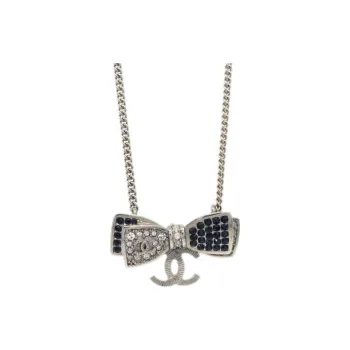 CHANEL 2017 Cc Bow pendant Necklace