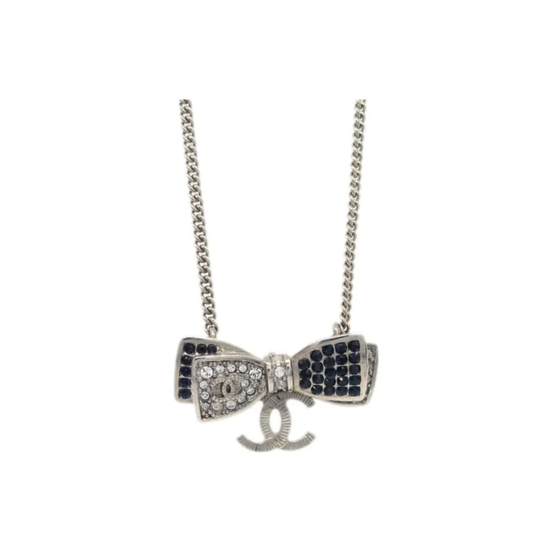 CHANEL 2017 Cc Bow pendant Necklace-0