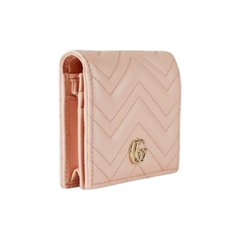 GUCCI GG Marmont Leather Wallet Women's Bright Pink-1