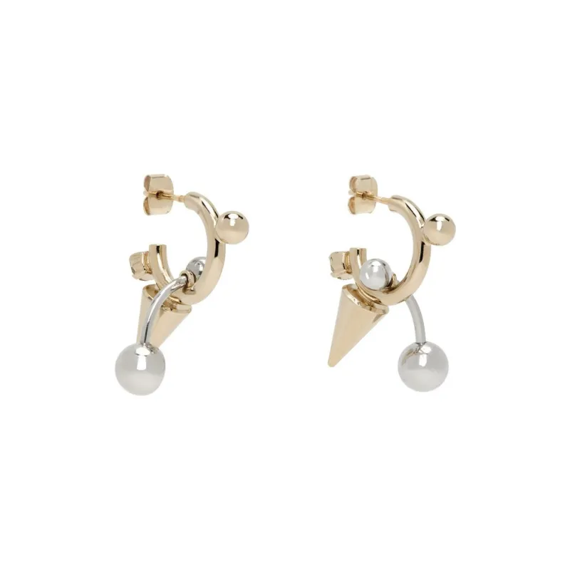 JUSTINE CLENQUET Crystal Brass Earrings Women's Gold-1