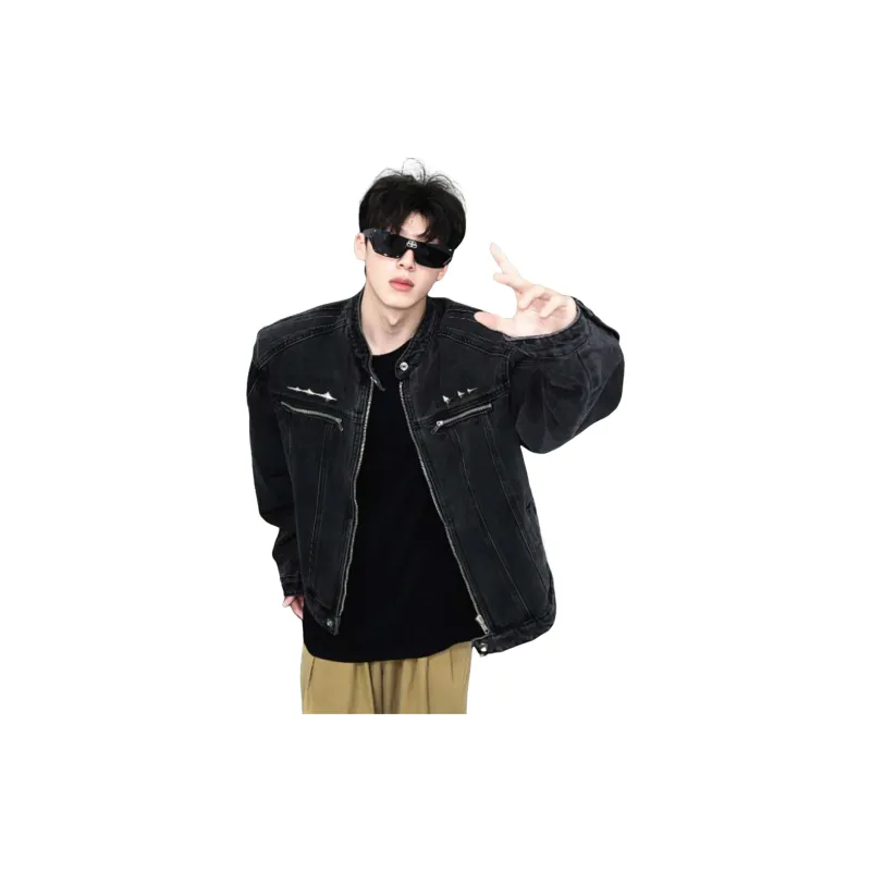 TESTUNG Denim Jackets Unisex-2