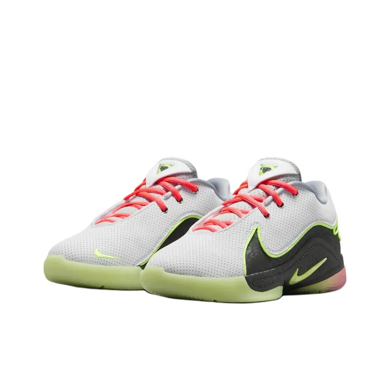 Nike LeBron 22 Anti Slip Wear Resistant Low Top Children's Basketball Shoes White Black Green Kids'-2