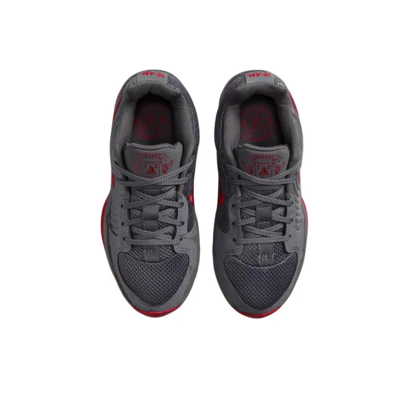 Nike Ja 2 Abrasion Resistant Low Top Children's Basketball Shoes Gray Red Unisex-3