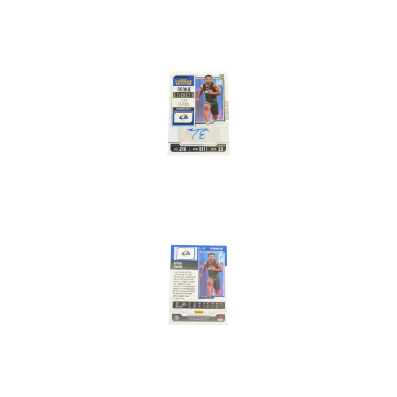 PANINI 2023 Ball Game Ticket, Rising Stars RC Rams, Evans, Autographed Card, Card Access Pass Sports Cards 1 Pc-2
