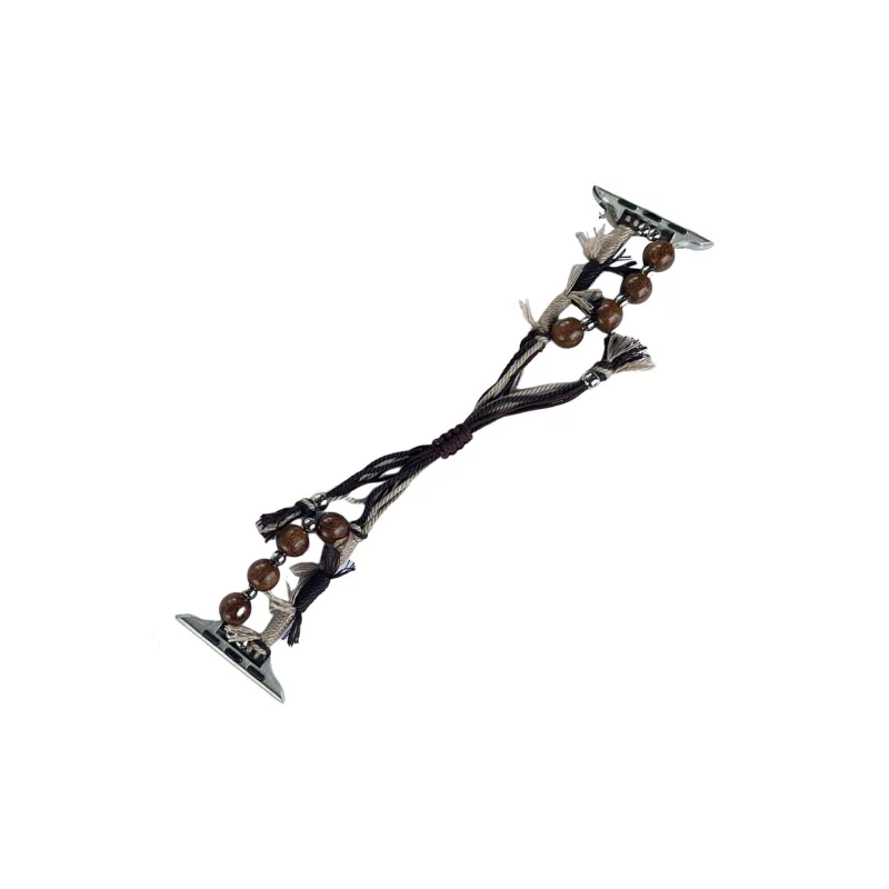 NCFCK Watch Band Apple Compatibility Jute Rope Bead Material-7