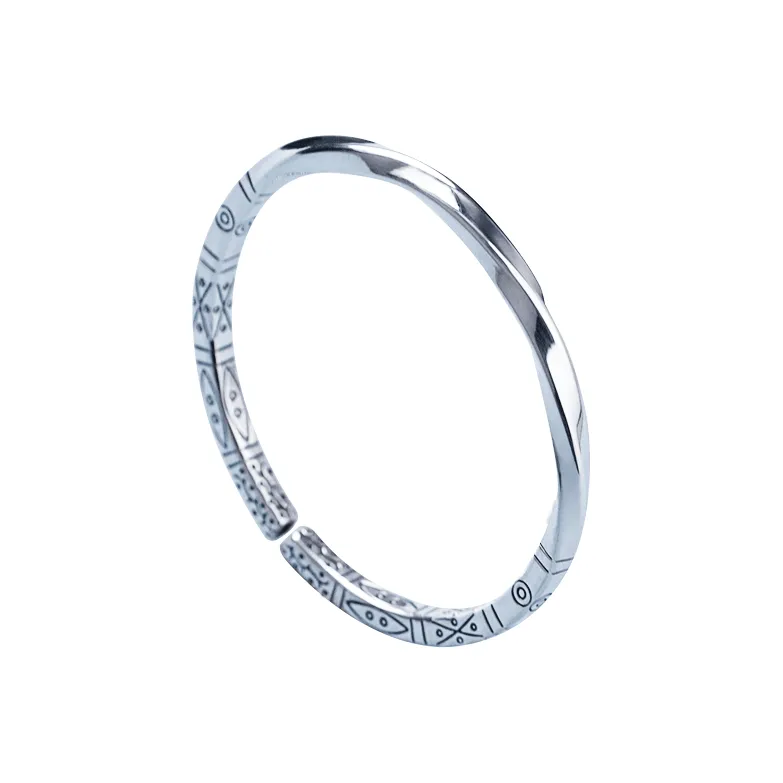 AQI 999 Fine Silver Sterling Silver Bracelets Unisex-0