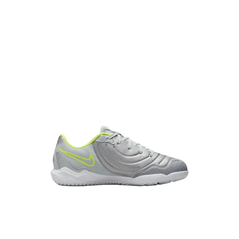 Nike Anti Slip Wear Resistant Low Top Kids' Soccer Shoes Silver Green Kids'-1